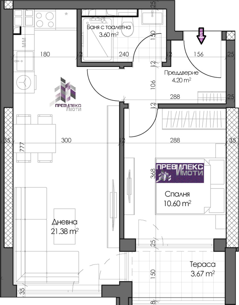 À venda  1 quarto Plovdiv , Karchiiaka , 64 m² | 83341568