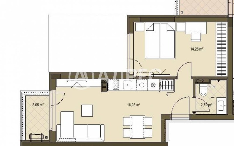 À venda  1 quarto Sofia , Vrabnica 1 , 61 m² | 60685110 - imagem [2]