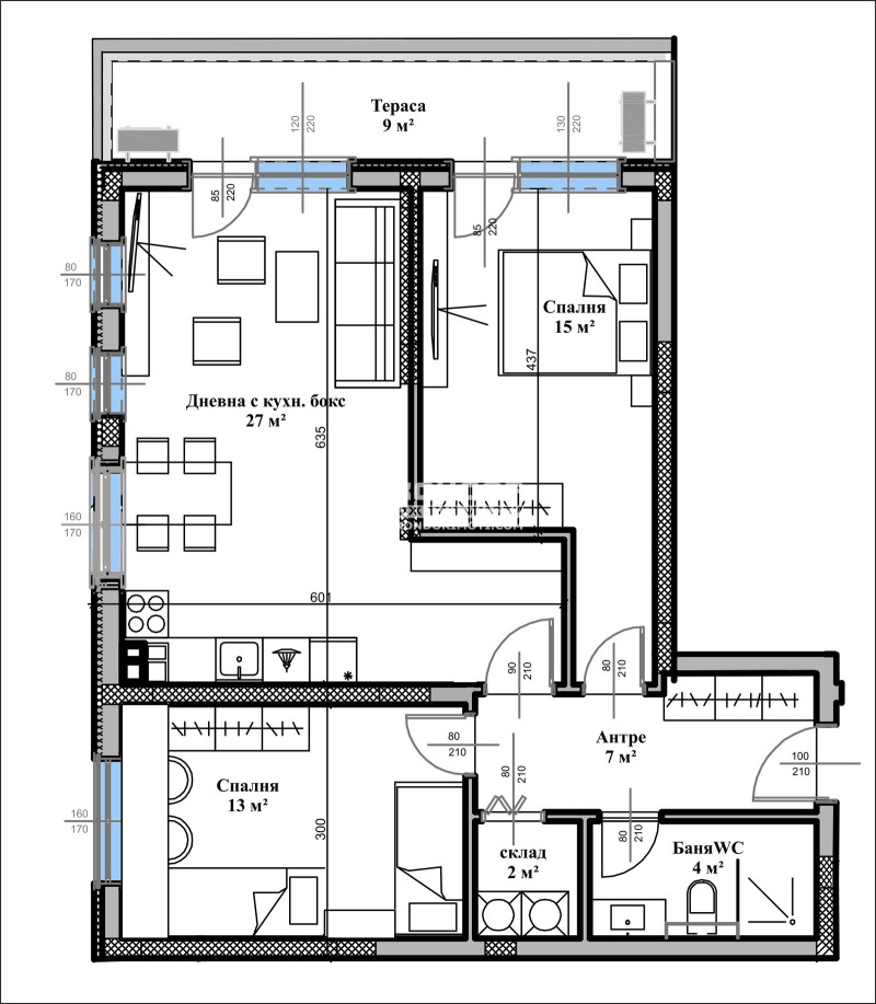 Продава  3-стаен град Пловдив , Въстанически , 107 кв.м | 52405651 - изображение [2]