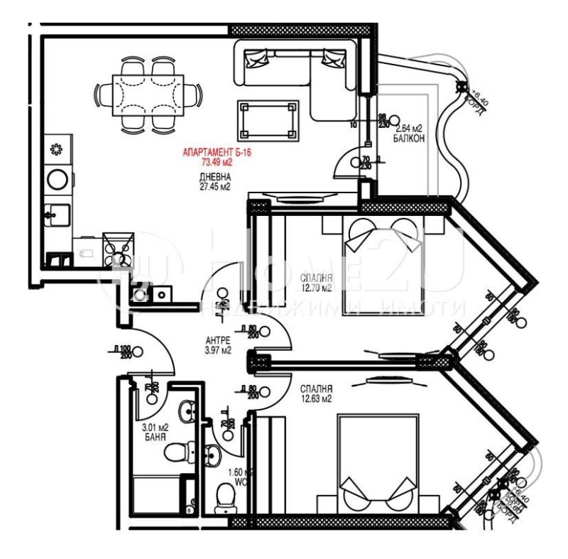 Продава  3-стаен град София , Витоша , 86 кв.м | 54980753 - изображение [2]