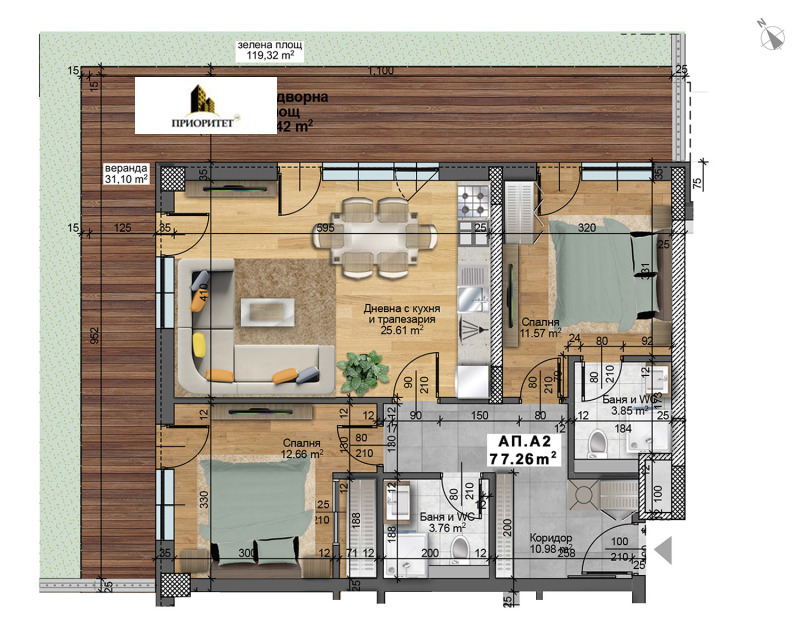 Продава 3-СТАЕН, гр. София, Малинова долина, снимка 10 - Апартаменти - 52735556