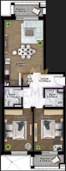 Продава 3-СТАЕН, гр. Пловдив, Остромила, снимка 2 - Апартаменти - 54940171