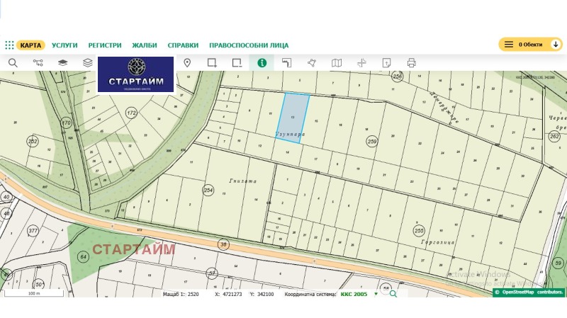 Till salu  Komplott region Sofia , Novi han , 3321 kvm | 29225803