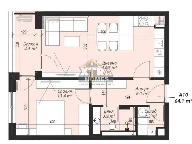 Till salu  1 sovrum Sofia , Krastova vada , 75 kvm | 76037703