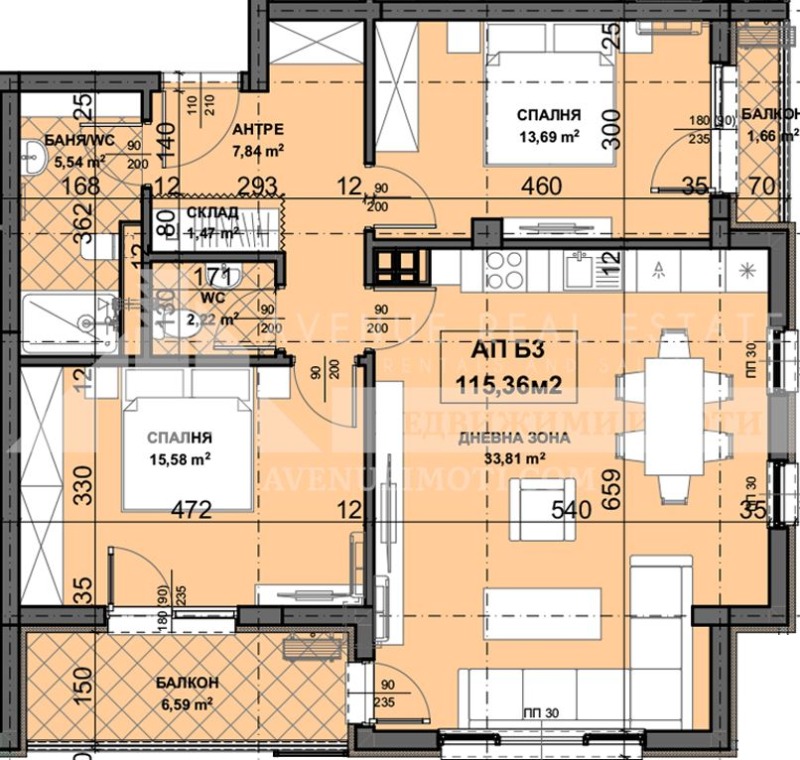 Продаја  2 спаваће собе Пловдив , Остромила , 115 м2 | 13788437 - слика [2]