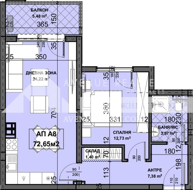 En venta  1 dormitorio Plovdiv , Ostromila , 73 metros cuadrados | 60770869 - imagen [2]