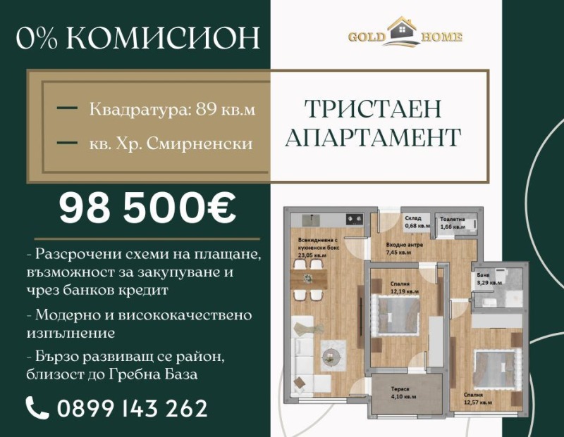 Продава 3-СТАЕН, град Пловдив, Христо Смирненски • 98500 € • 55095468 — Holmes.bg