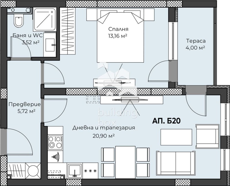 Zu verkaufen  1 Schlafzimmer Plowdiw , Hristo Smirnenski , 68 qm | 24095886 - Bild [4]