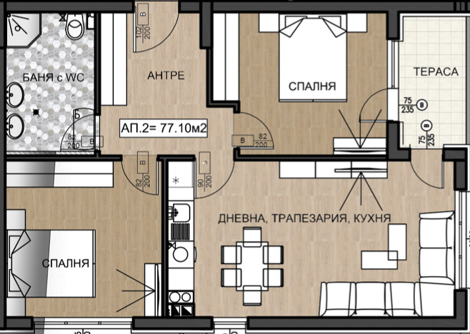 Продава 3-СТАЕН, гр. София, Горна баня, снимка 12 - Апартаменти - 56117949