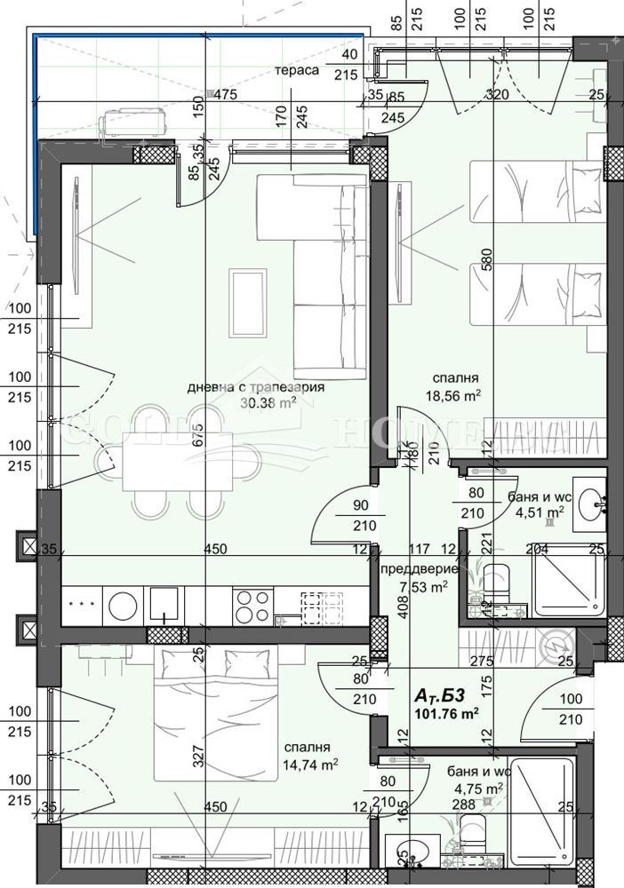For Sale  2 bedroom Plovdiv , Trakiya , 108 sq.m | 61001086 - image [4]