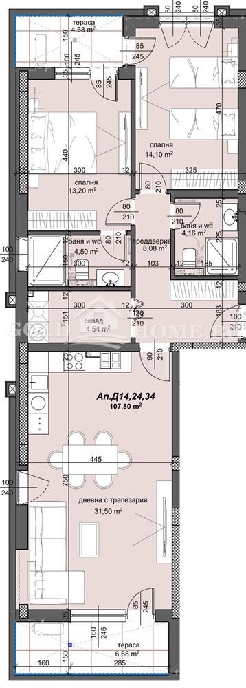 For Sale  2 bedroom Plovdiv , Trakiya , 108 sq.m | 61001086 - image [6]