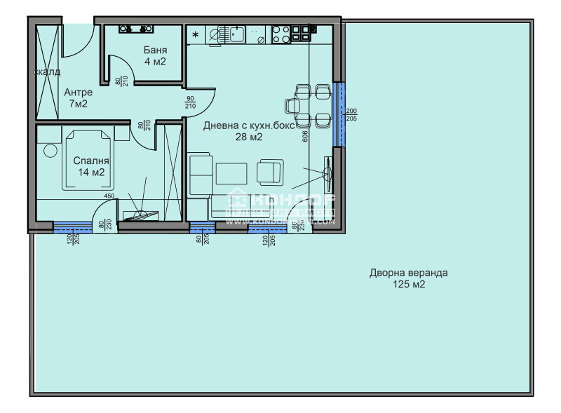 Myytävänä  1 makuuhuone Plovdiv , Ostromila , 78 neliömetriä | 22728360 - kuva [2]