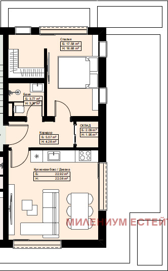 Te koop  1 slaapkamer Sofia , Obelja , 58 m² | 49666969