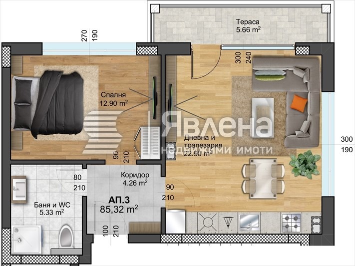 En venta  1 dormitorio Plovdiv , Zapaden , 85 metros cuadrados | 67343388 - imagen [3]