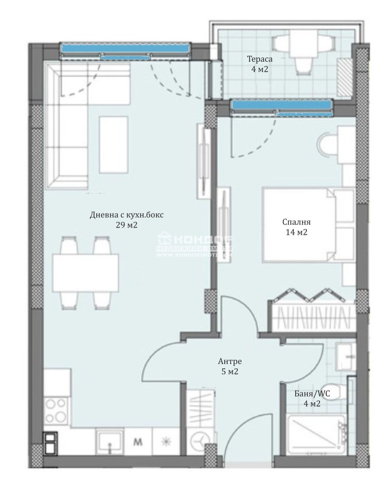 Myytävänä  1 makuuhuone Plovdiv , Ostromila , 74 neliömetriä | 56184627 - kuva [2]