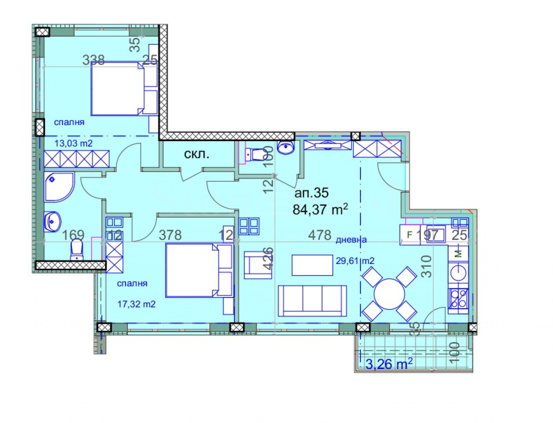 Продава 3-СТАЕН, гр. София, Манастирски ливади, снимка 15 - Апартаменти - 53107364