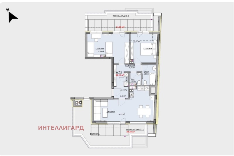 Satılık  2 yatak odası Sofia , Krasno selo , 104 metrekare | 98426136 - görüntü [8]