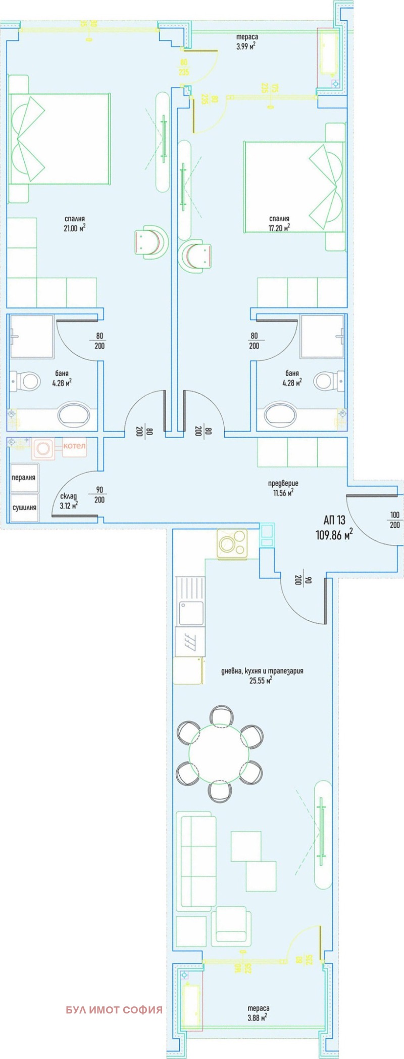 À vendre  2 chambres Sofia , Malinova dolina , 129 m² | 31629509 - image [2]