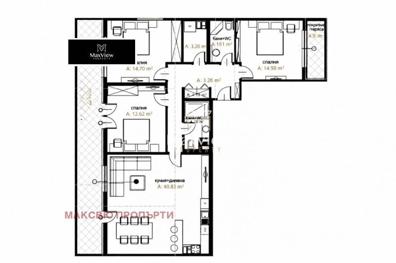 Продава 4-СТАЕН в град София, Малинова долина - 168 кв.м / 406 680 € » 795 396.94 лв., МАКСВЮ ПРОПЪРТИ