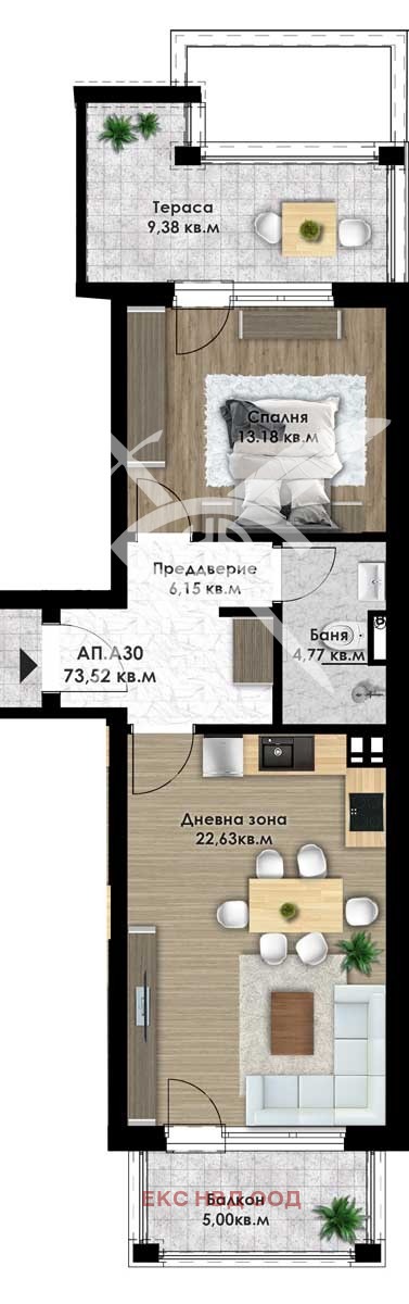 Продава  2-стаен град Пловдив , Остромила , 86 кв.м | 99399636