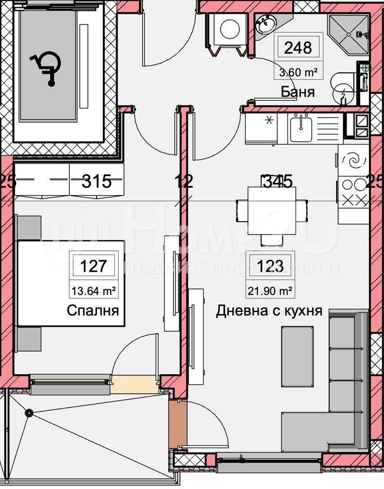 Na prodej  1 ložnice Varna , Kajsieva gradina , 64 m2 | 16784465 - obraz [4]