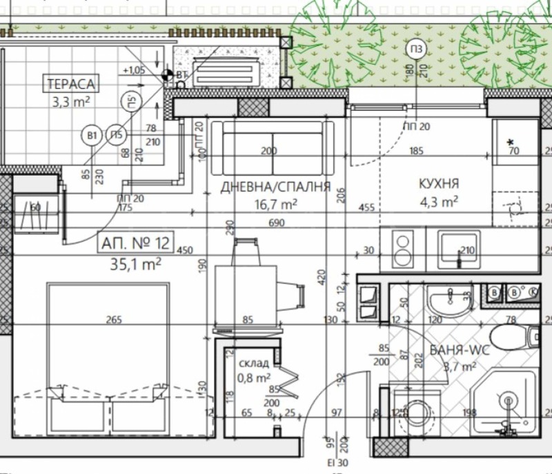 Te koop  Studio regio Boergas , Nesebar , 39 m² | 18455478 - afbeelding [2]