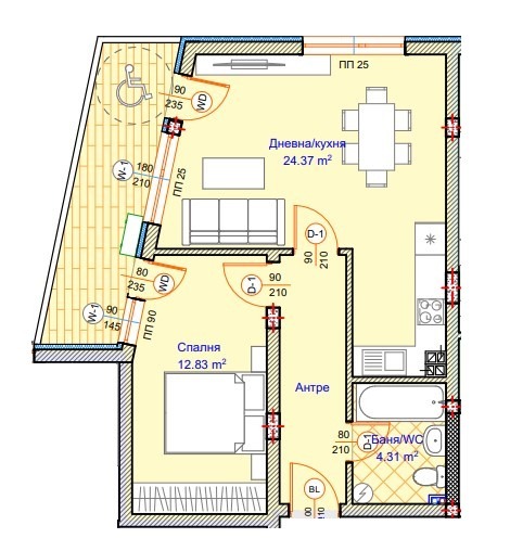 Продава  2-стаен град Варна , Колхозен пазар , 81 кв.м | 12502996 - изображение [2]