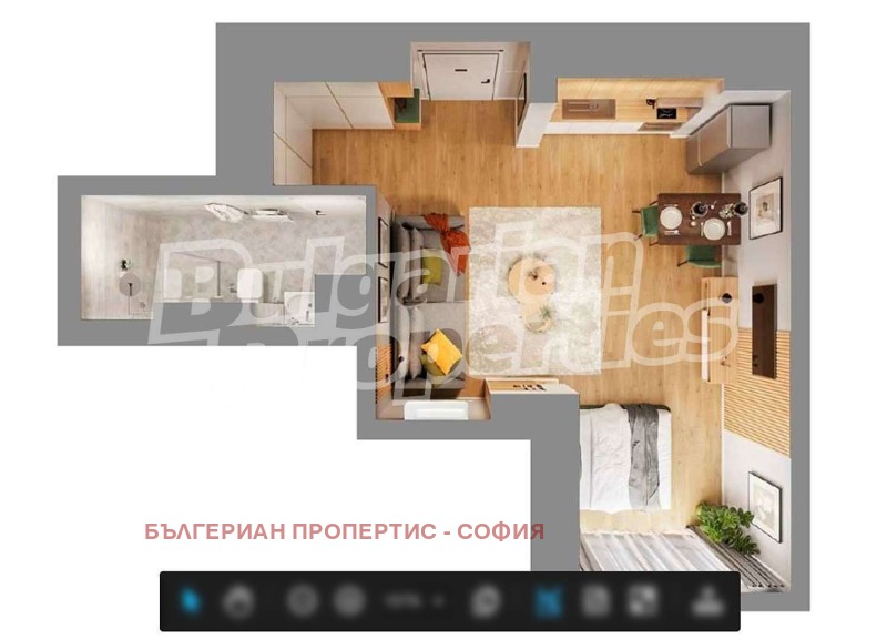 Myytävänä  Studio Sofia , Manastirski livadi , 51 neliömetriä | 75047145 - kuva [4]