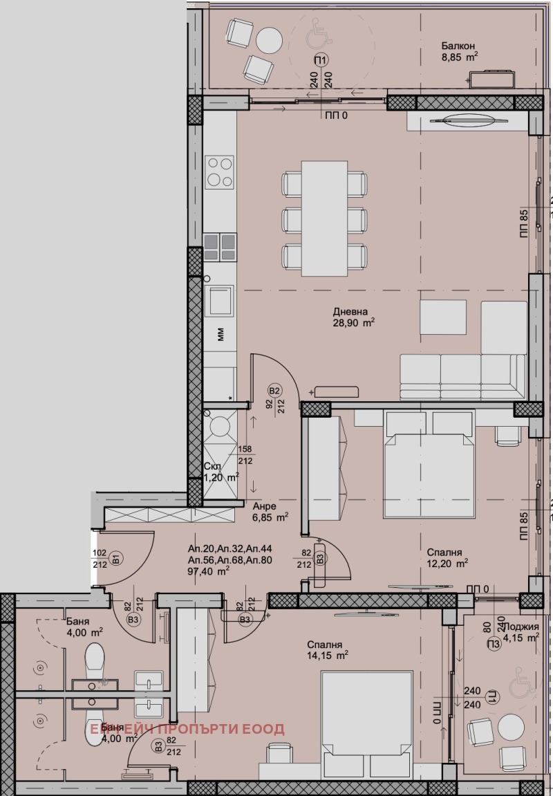 For Sale  2 bedroom Plovdiv , Hristo Smirnenski , 113 sq.m | 75315417 - image [2]
