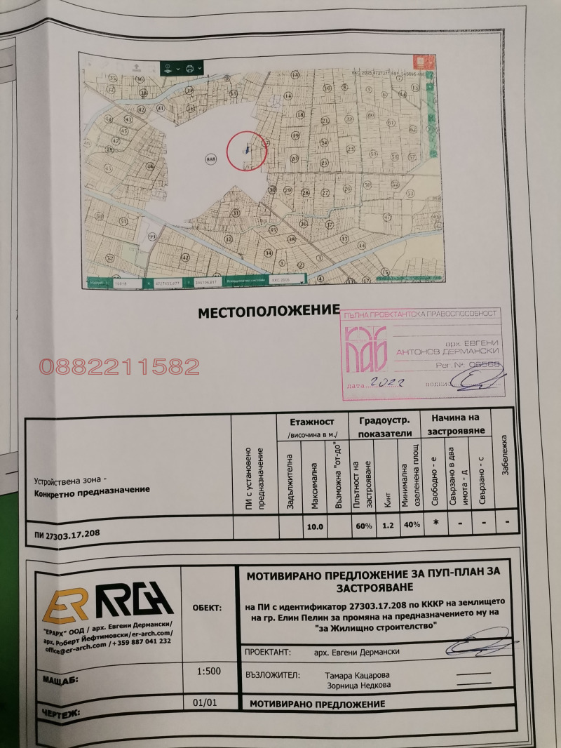 Продава ПАРЦЕЛ, гр. Елин Пелин, област София област