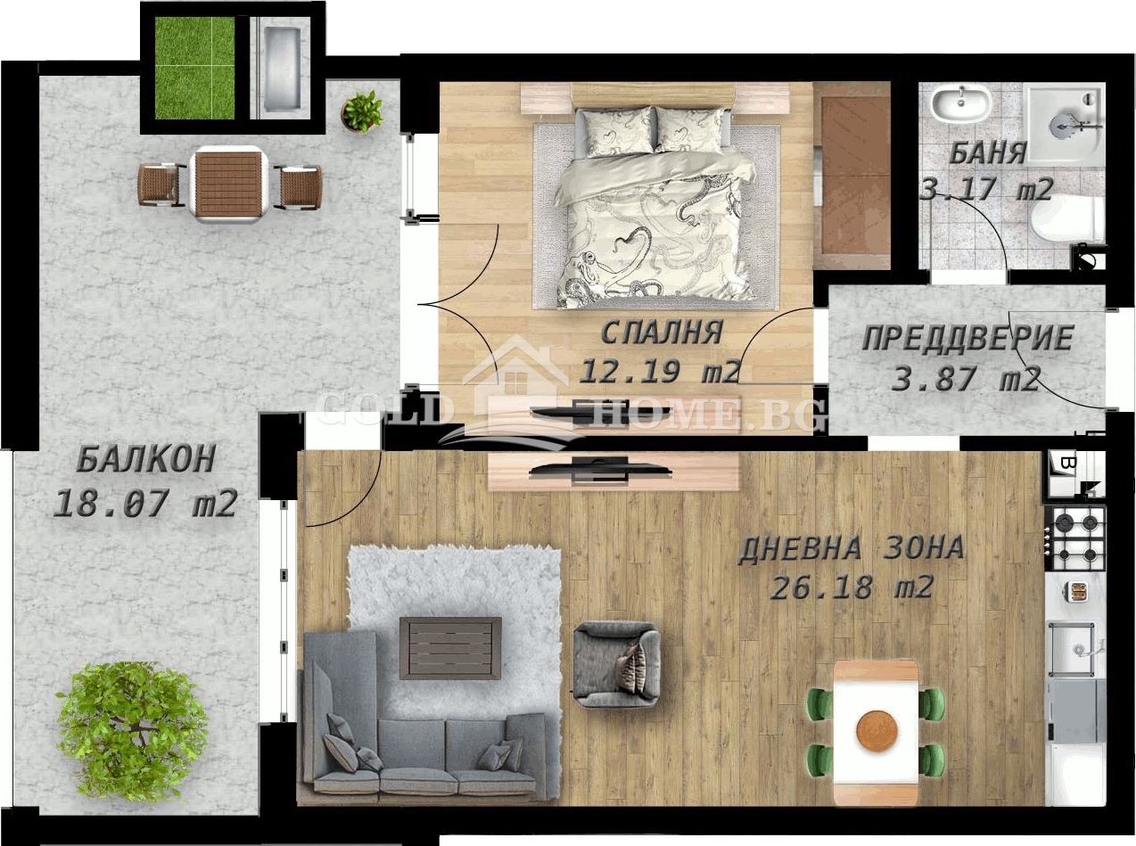 Продава 2-СТАЕН, гр. Пловдив, Беломорски, снимка 2 - Апартаменти - 56269705