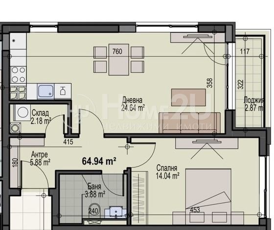 Myytävänä  1 makuuhuone Sofia , Manastirski livadi , 76 neliömetriä | 36686082 - kuva [10]
