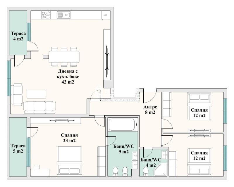 Na sprzedaż  3+ sypialni Plowdiw , Centar , 170 mkw | 71369468 - obraz [11]