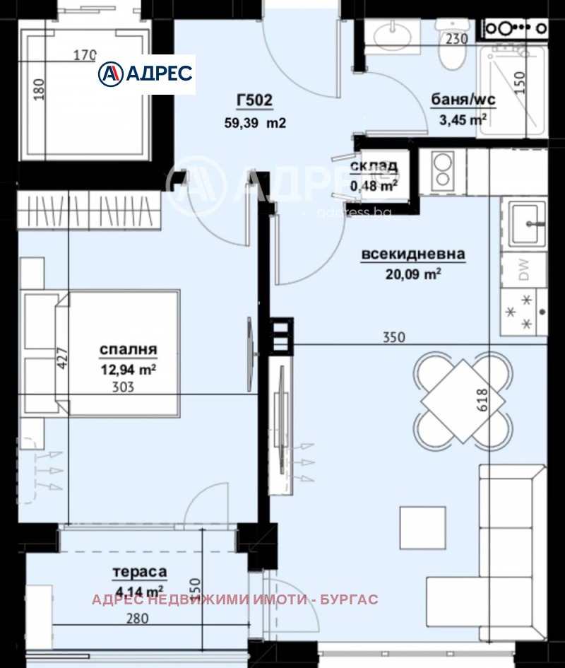 Продава 2-СТАЕН, гр. Бургас, Изгрев, снимка 3 - Aпартаменти - 48770790