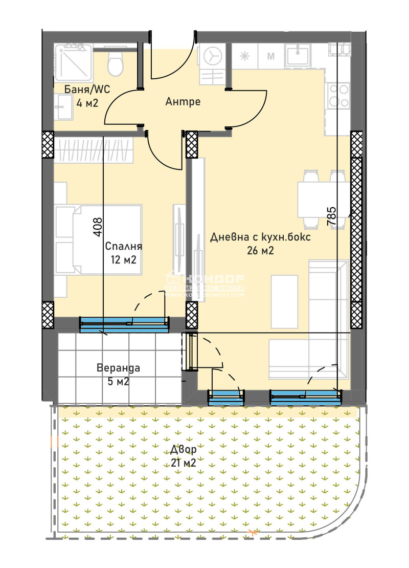 For Sale  1 bedroom Plovdiv , Trakiya , 96 sq.m | 17061235 - image [2]