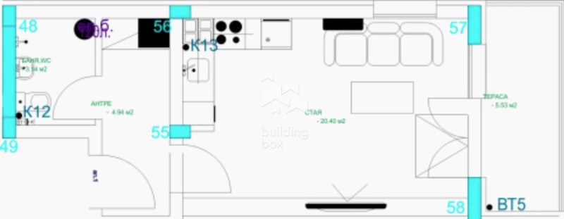 Продава 1-СТАЕН в град Пловдив, Младежки Хълм - 53 кв.м / 86 292 € » 168 772.48 лв., БИЛДИНГ БОКС