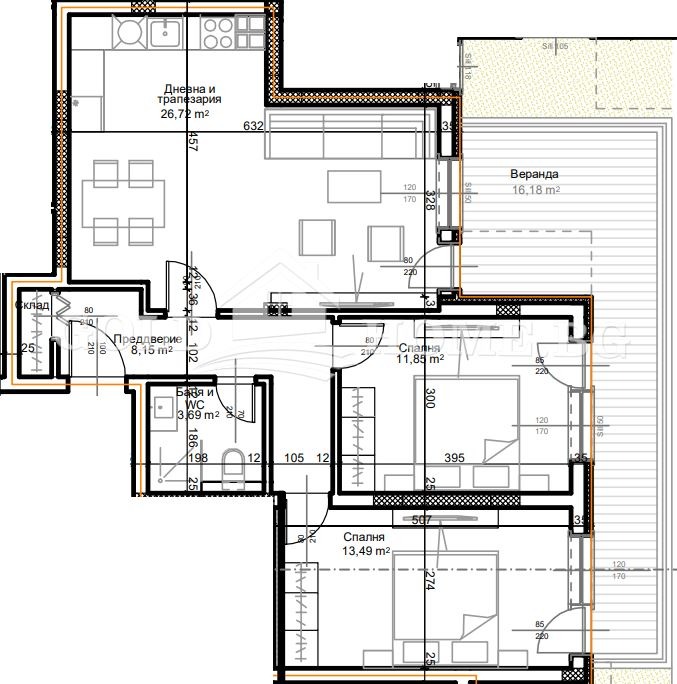 Til salg  2 soveværelser Plovdiv , Ostromila , 92 kvm | 55235104 - billede [2]