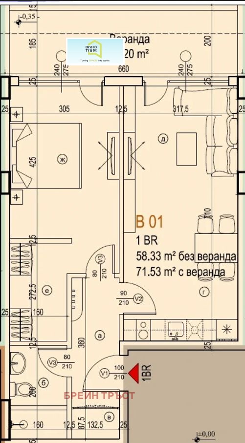 Na prodej  1 ložnice Sofia , Manastirski livadi , 66 m2 | 67050193 - obraz [2]