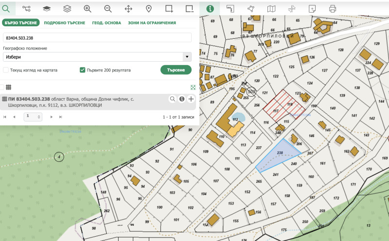 Продава ПАРЦЕЛ, с. Шкорпиловци, област Варна, снимка 3 - Парцели - 53349584