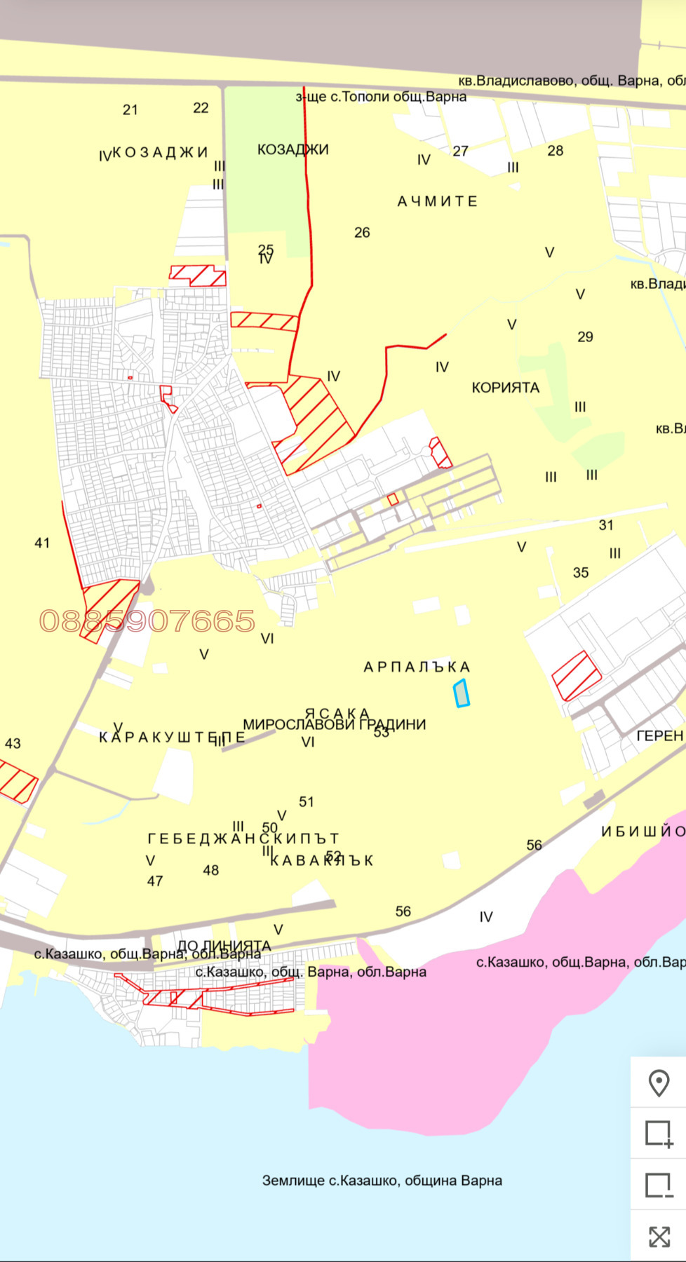 Продава ПАРЦЕЛ, гр. Варна, с. Тополи, снимка 3 - Парцели - 56473282
