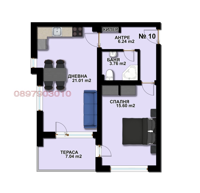 De vânzare  1 dormitor Blagoevgrad , Șiroc țentâr , 70 mp | 95184380 - imagine [17]