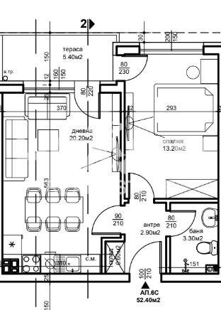 Продава  2-стаен град Пловдив , Беломорски , 52 кв.м | 48024998 - изображение [2]