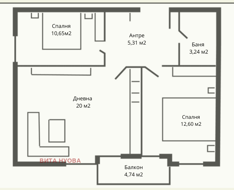 À vendre  2 chambres Sofia , Nadejda 3 , 88 m² | 23336650