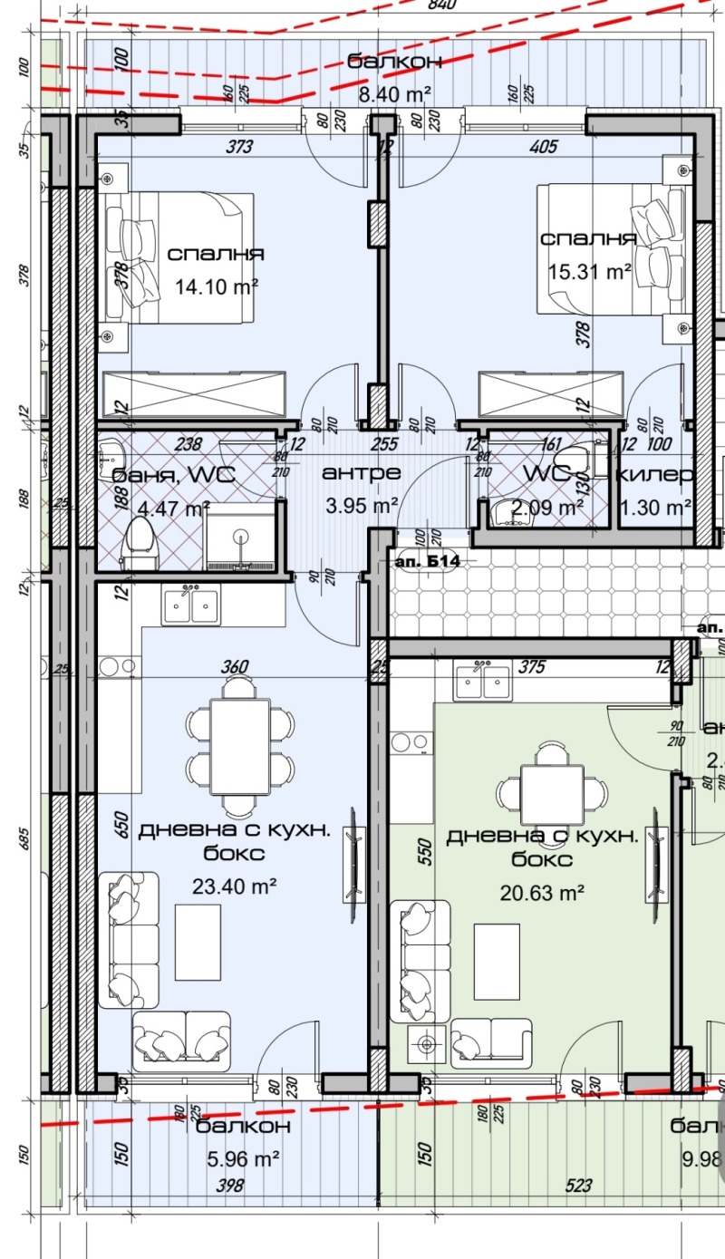 Myytävänä  2 makuuhuonetta Varna , Izgrev , 105 neliömetriä | 47110997 - kuva [3]