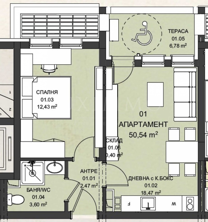 Satılık  1 yatak odası bölge Burgaz , Sveti Vlas , 61 metrekare | 71183464 - görüntü [2]