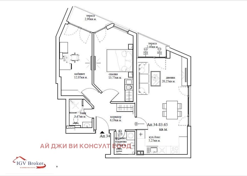 Продава 3-СТАЕН, гр. София, Дружба 1