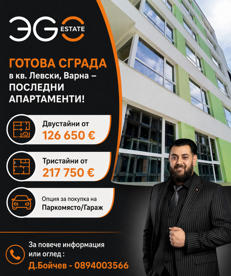 Продава 2-СТАЕН в град Варна, Левски 1 - 65 кв.м / 126 650 € » 247 705.87 лв., 360естейт