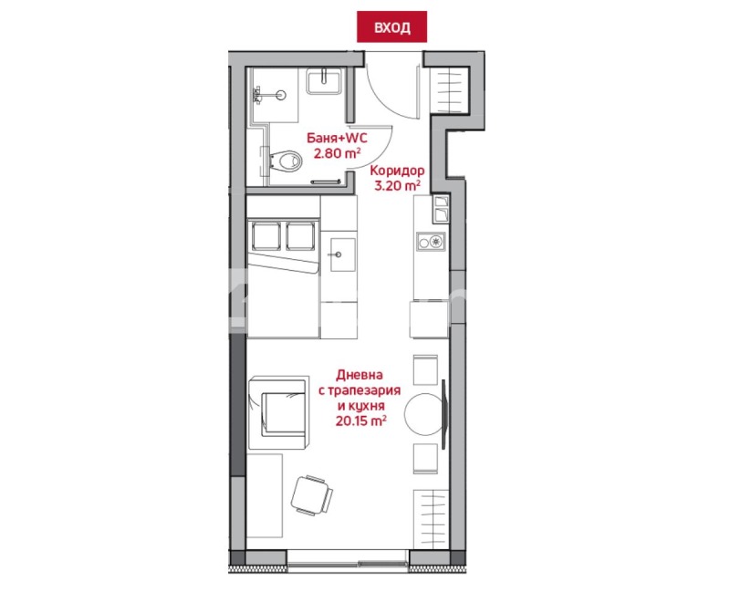 Продава 1-СТАЕН, гр. София, Зона Б-5-3, снимка 2 - Апартаменти - 52489065