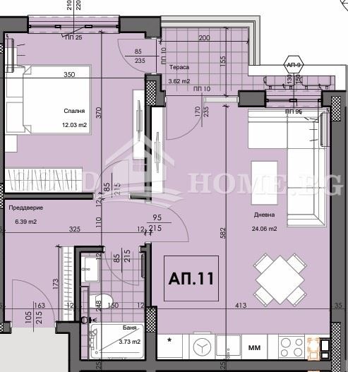 Till salu  1 sovrum Plovdiv , Gagarin , 57 kvm | 94852056 - bild [7]