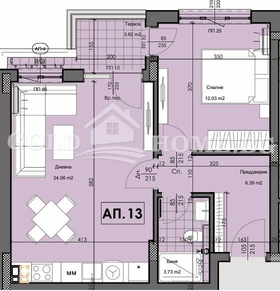 En venta  1 dormitorio Plovdiv , Gagarin , 57 metros cuadrados | 94852056 - imagen [6]